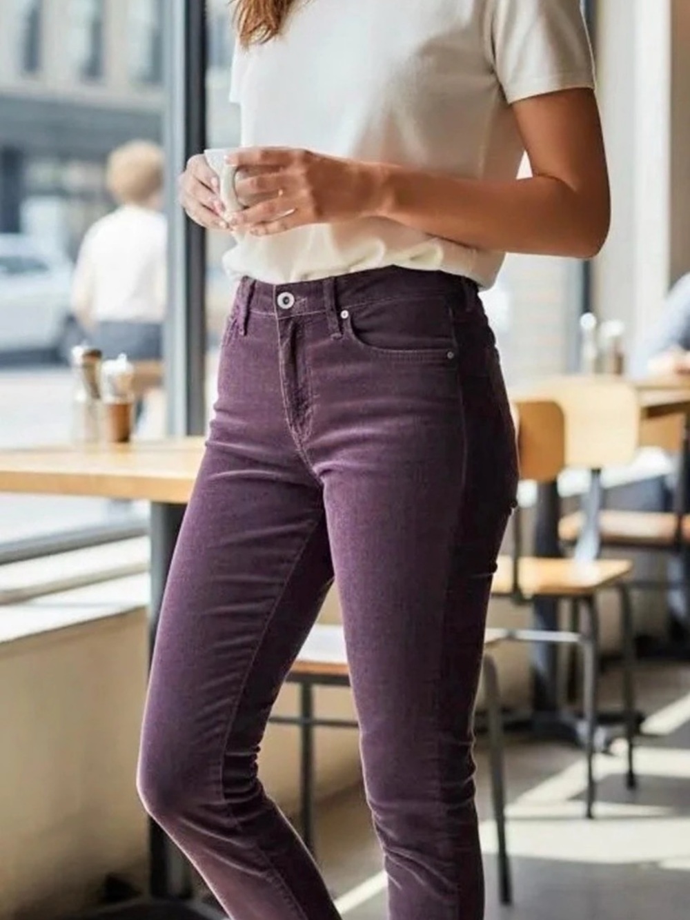AG Jeans @ Anthropologie The High-Rise Stevie Ankle Purple High-Rise Skinny Jean